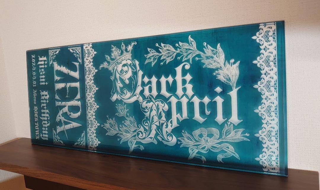 Ran＊アクリル表札〔アクア〕＊4辺45度斜めカット鏡面仕上げ